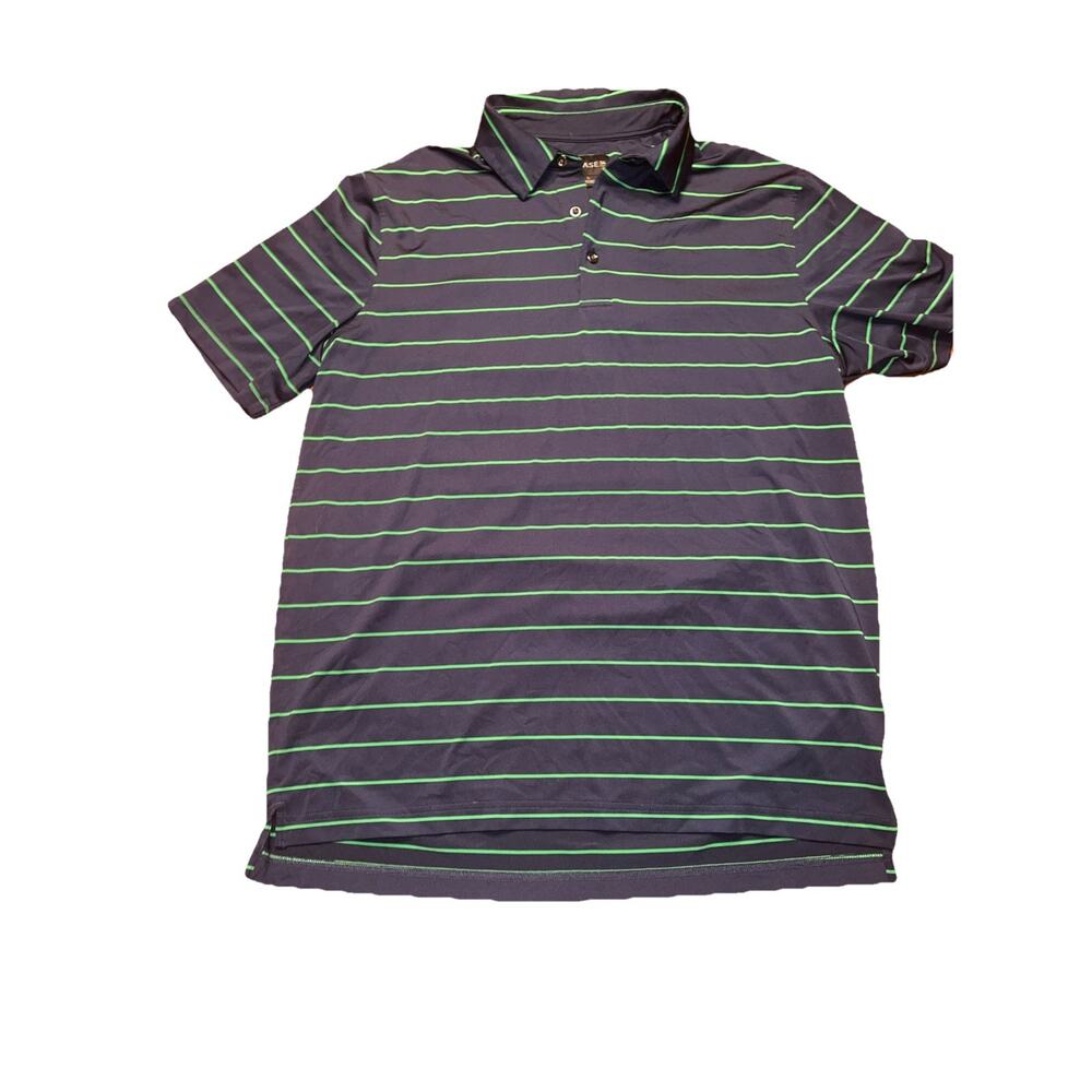 Chase 54 Shirt Mens Large Blue Stripe Short Sleeve Polo